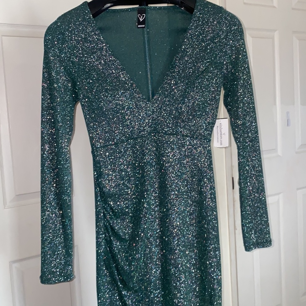 Green cocktail dress